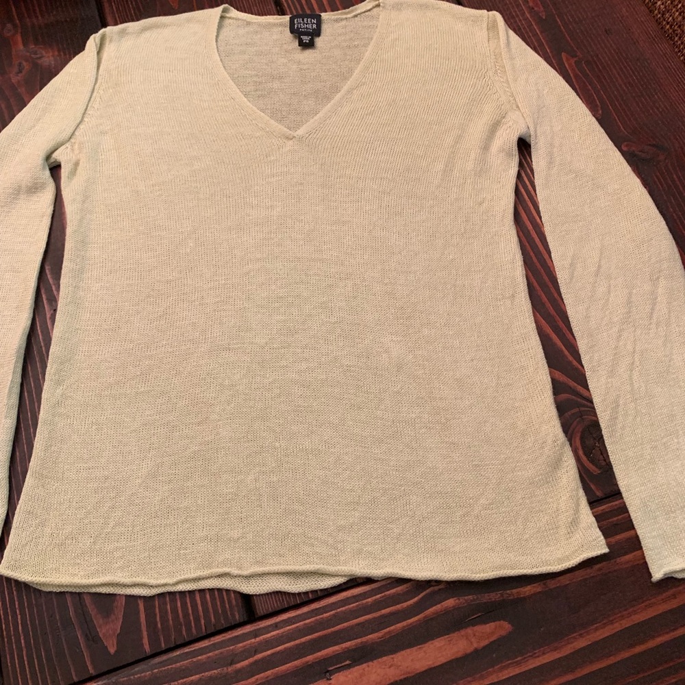 Eileen Fisher Linen Lightweight Sweater - Picture 3 of 4